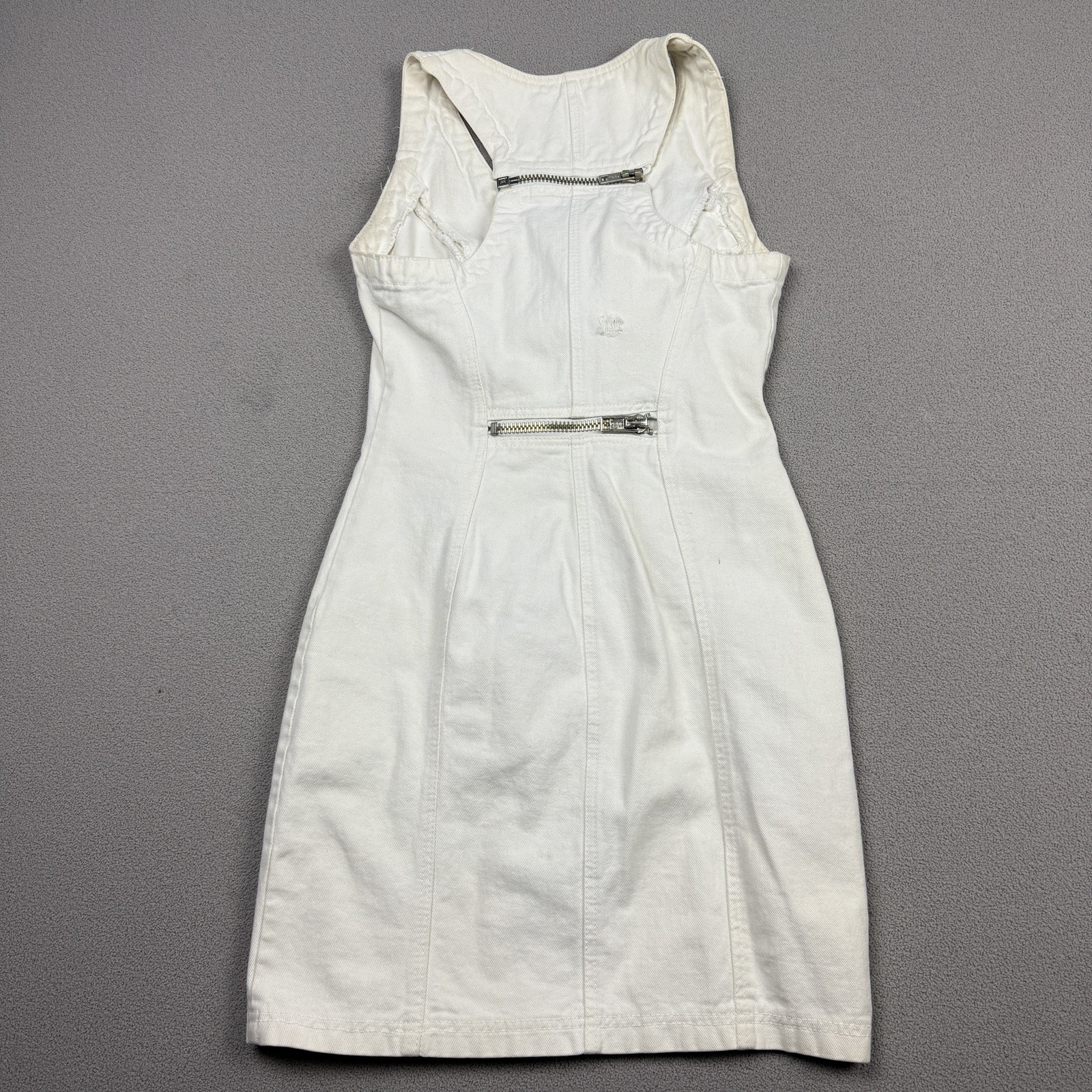 Vintage Contempo Casuals Women’s size 9 Mini Denim Jean Dress zip up Y2k sexy