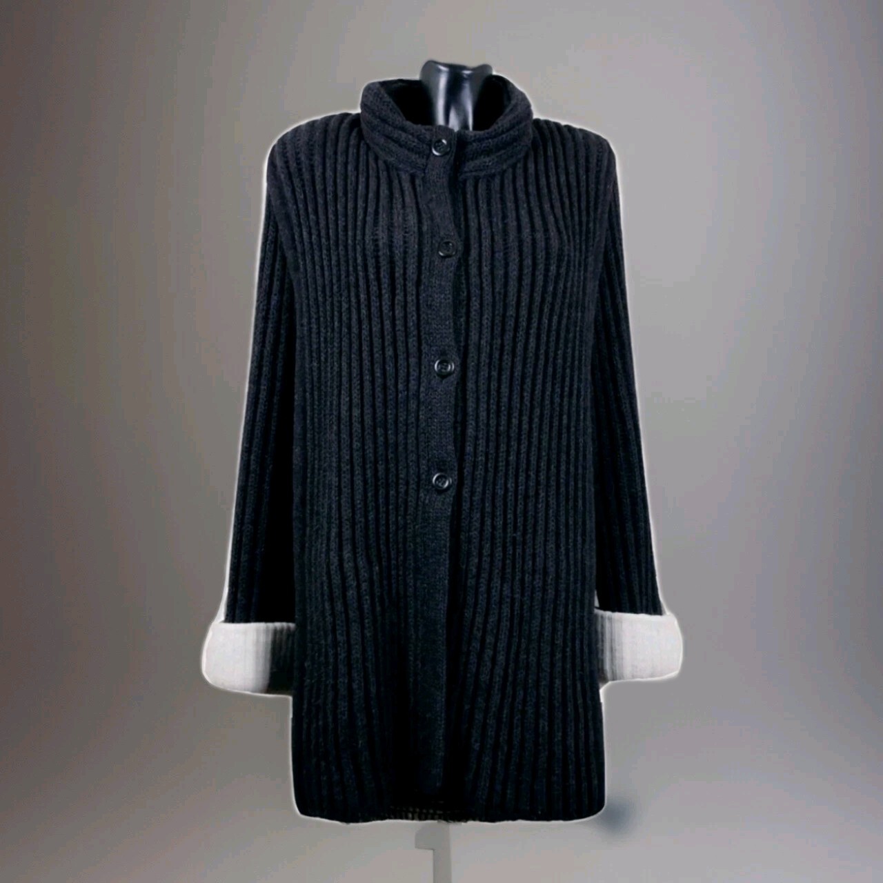 GIORGIO GRATI knit VINTAGE pure70/80 Jacket Paletot wool-angora charcoal sz U