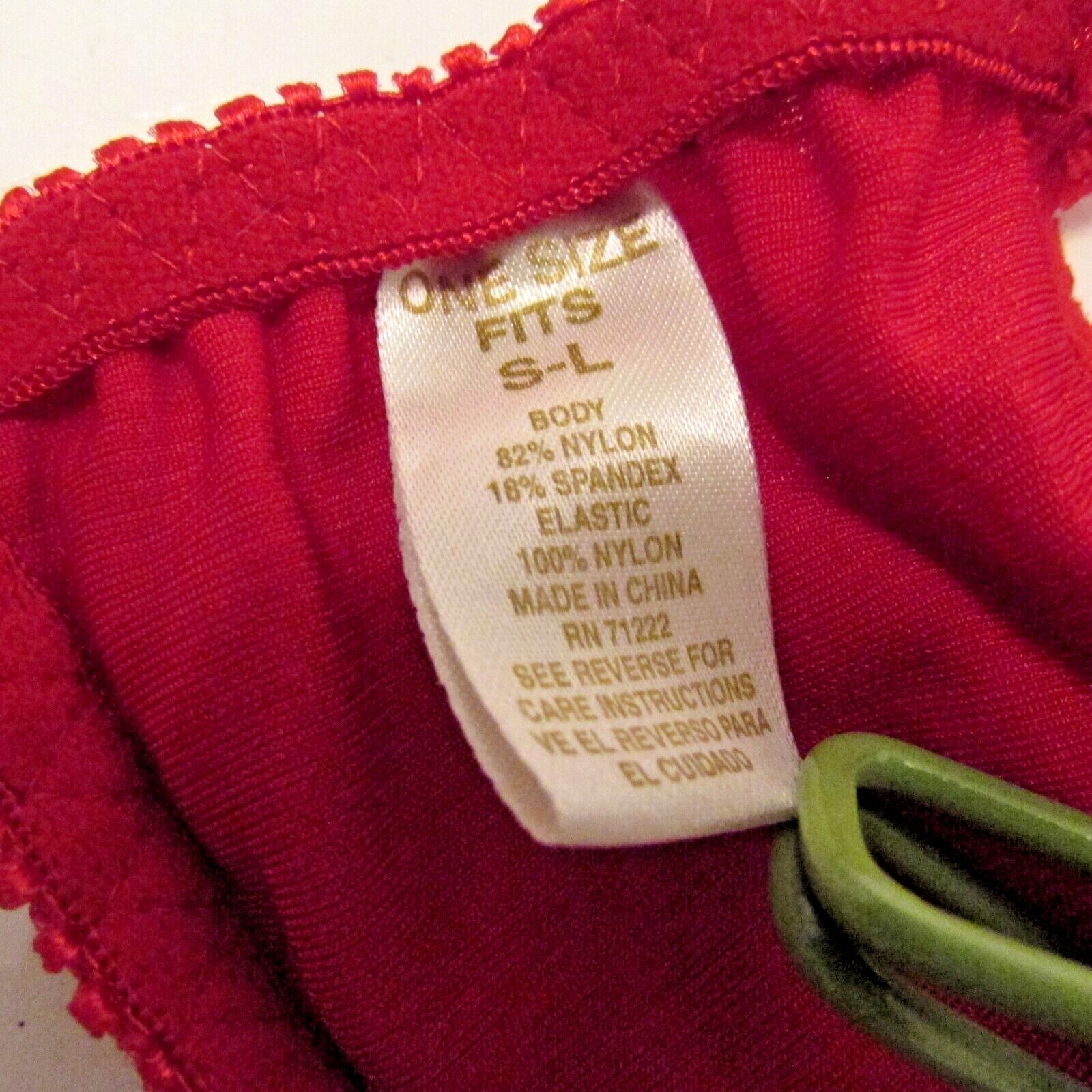 Van Dale Red Ribbed Stretch Nylon Spandex Hipster String Bikini Panties fits S-L