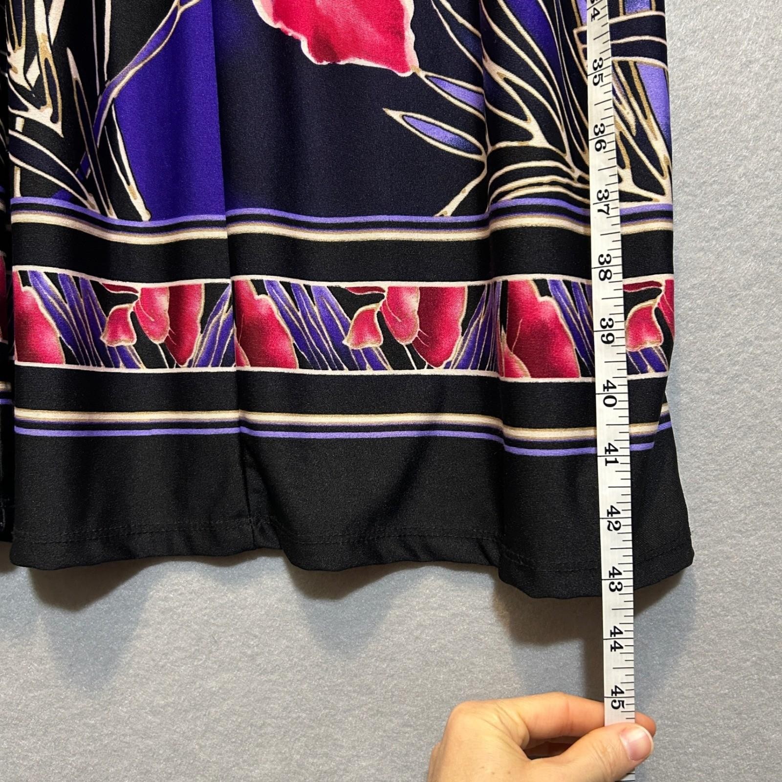 VTG Floral Dress Women’s L Slit Sleeve Elastic Waist Art to Wear Artsy Funky
