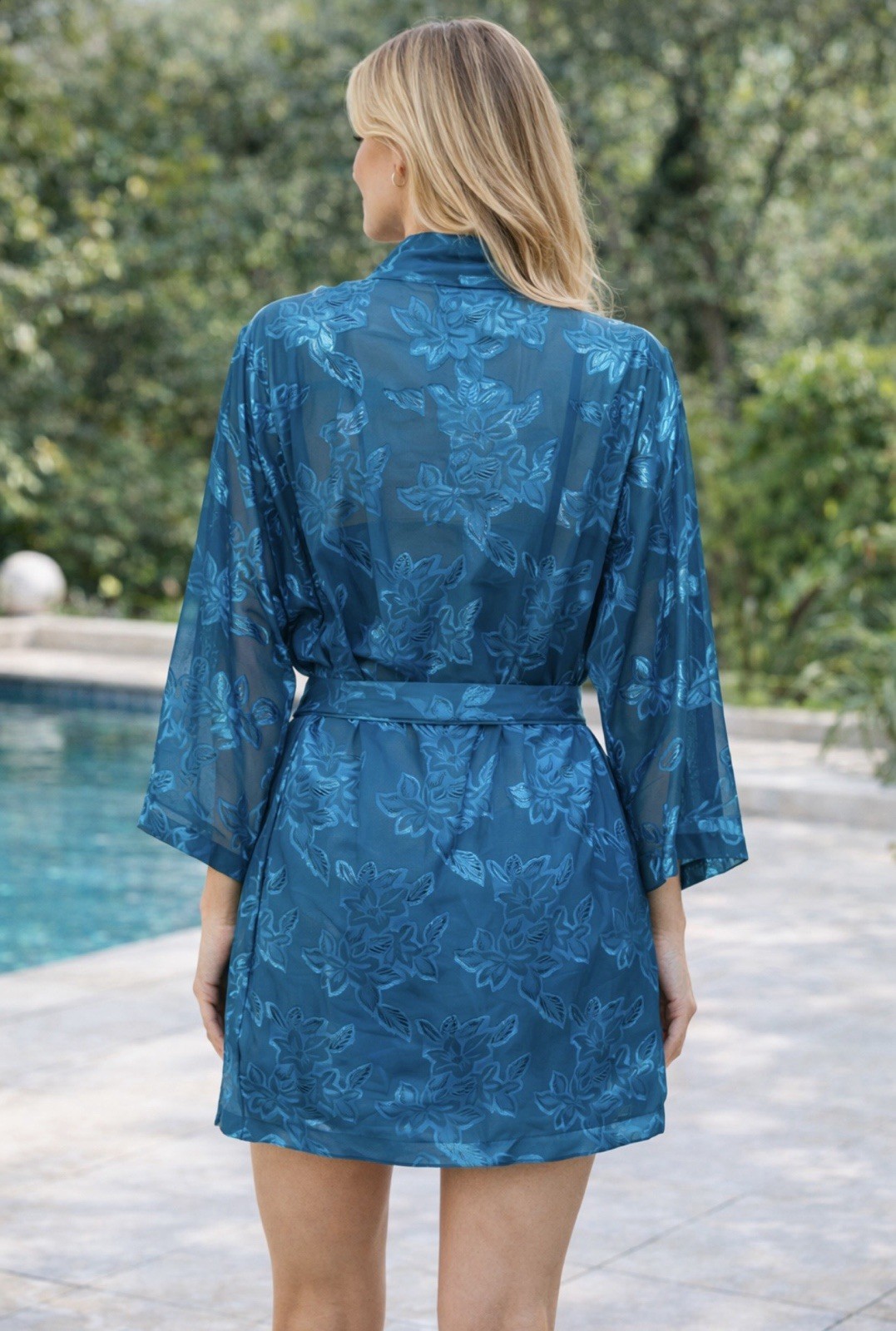 Vtg Victoria’s Secret Sz M Gold Label 2pc Satin Nighie & Sheer Floral Robe Women