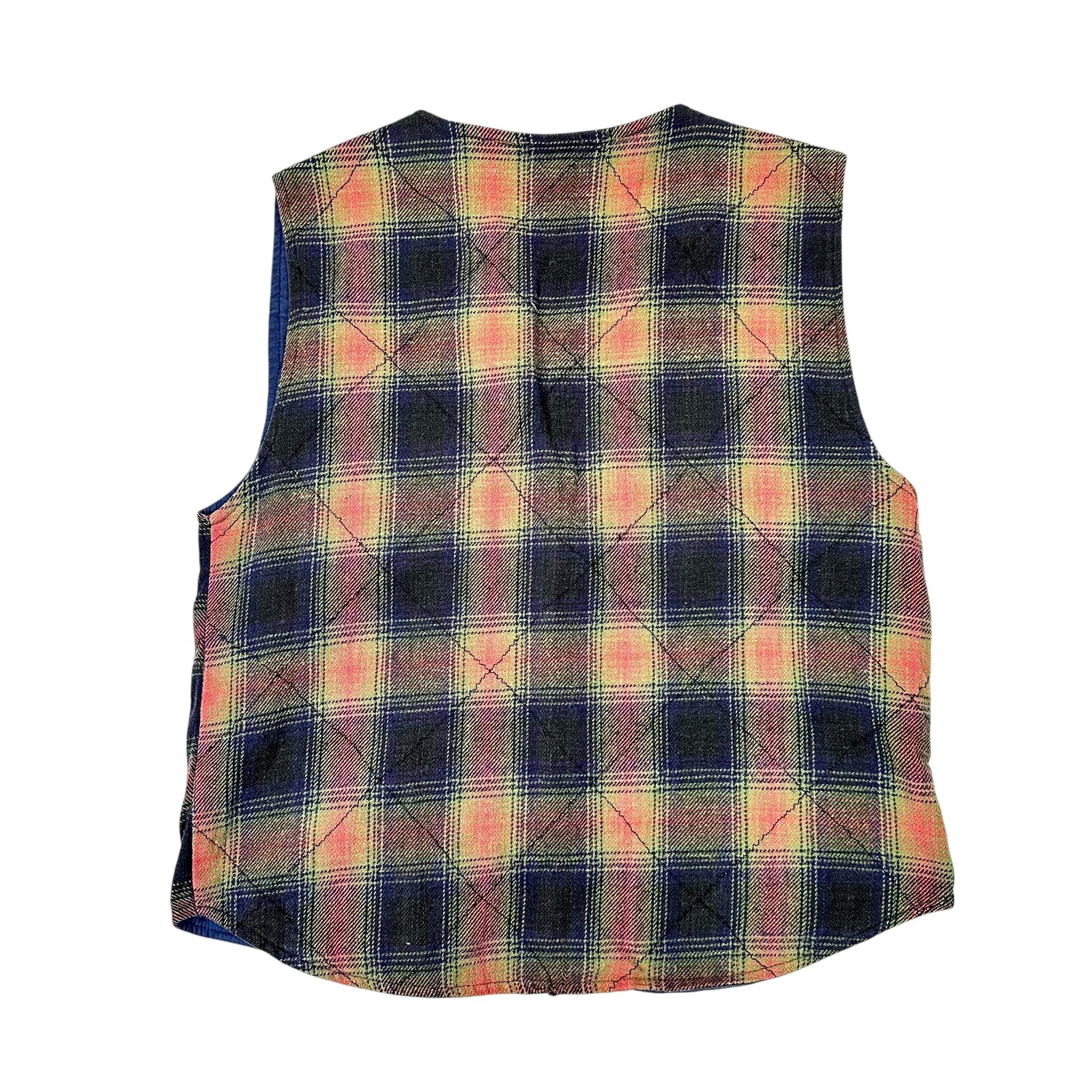 Vintage Tangibles 90s Plaid Vest Chain Stitch Skater Surfer Grunge Hip Hop