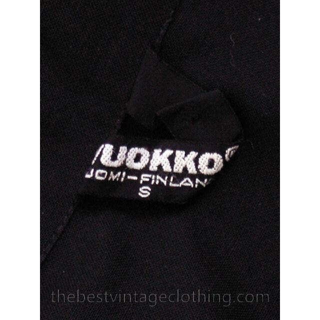 Vtg Vuokko Black Cotton Tent Shirt Dress S Marimekko Era Finland Designer