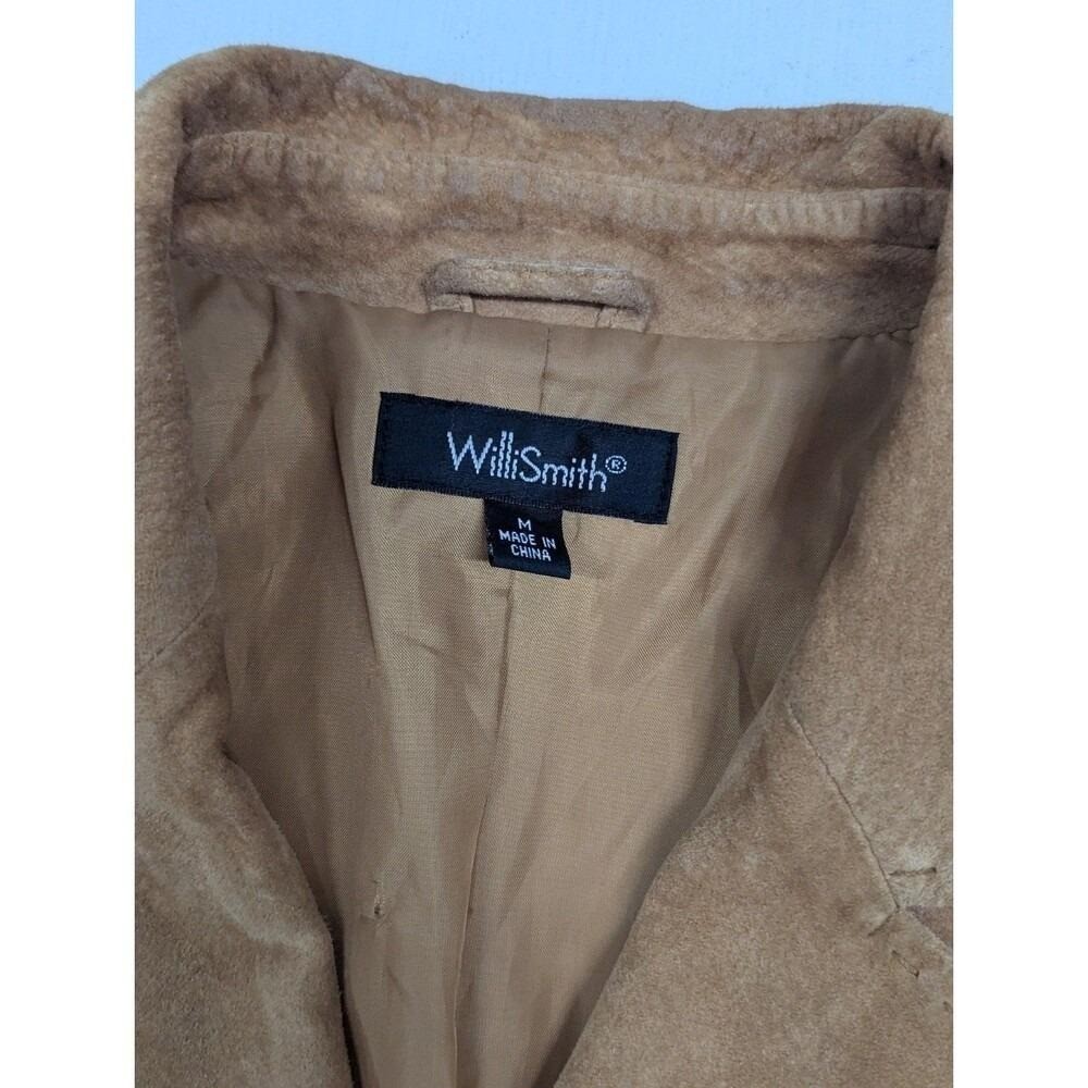 Boho Western Suede Leather Coat Cognac Midi Braided Y2K Festival Cowgirl Medium