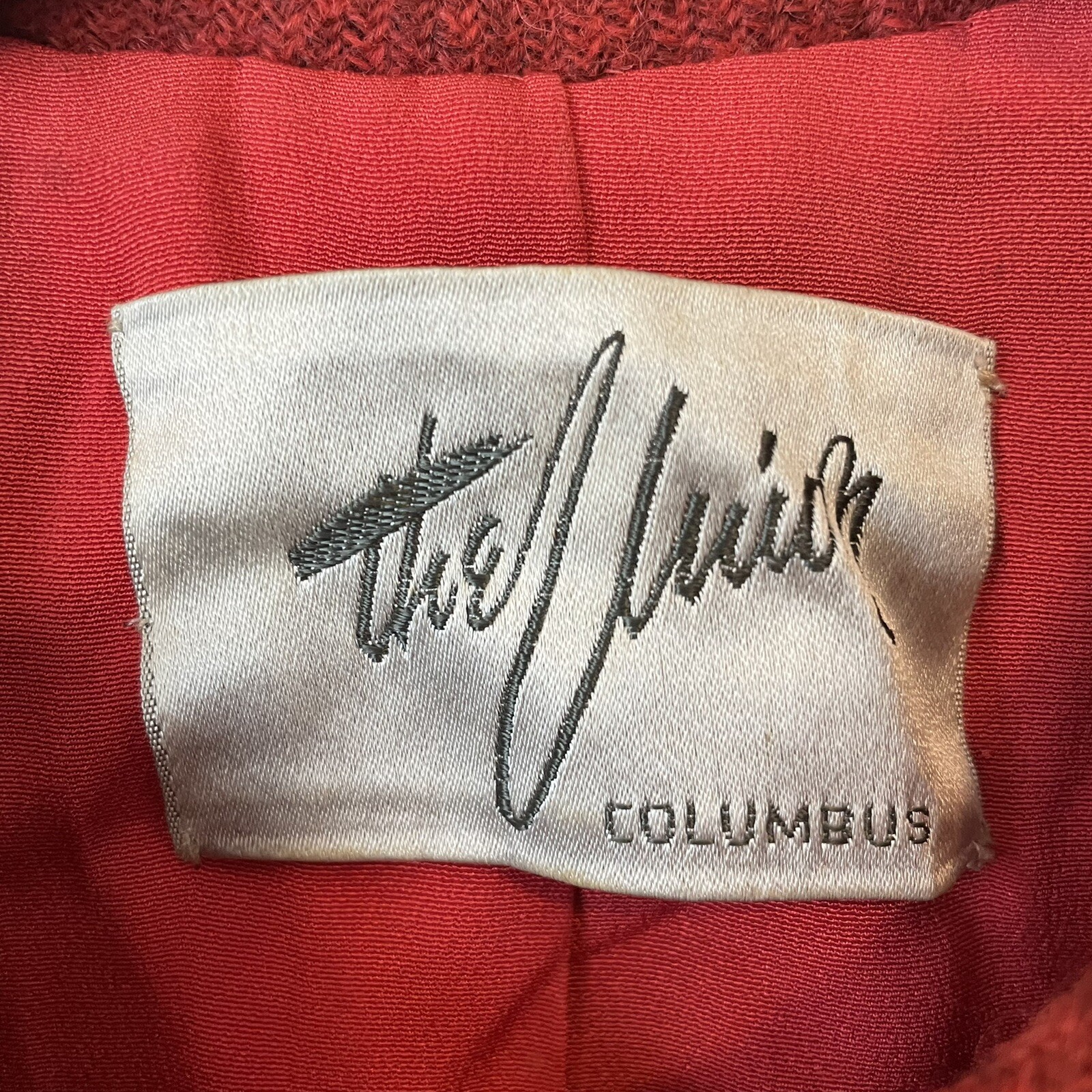 Vintage 60’s Davidow The Union Skirt Suit Red Virgin Wool Tweed Lined No Sz – XS
