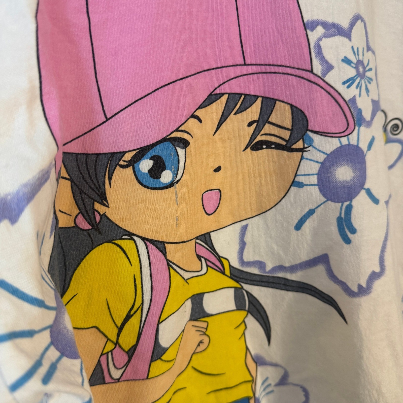 Vintage Y2K Anime Girl All Over Print double sided tee Harajuku Kawaii Twinkle S