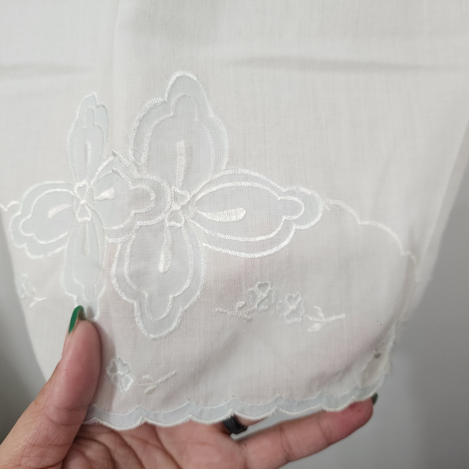 Vintage Jodie Arden Cotton Half Slip Floral Embroidered Elastic Waist Women’s M