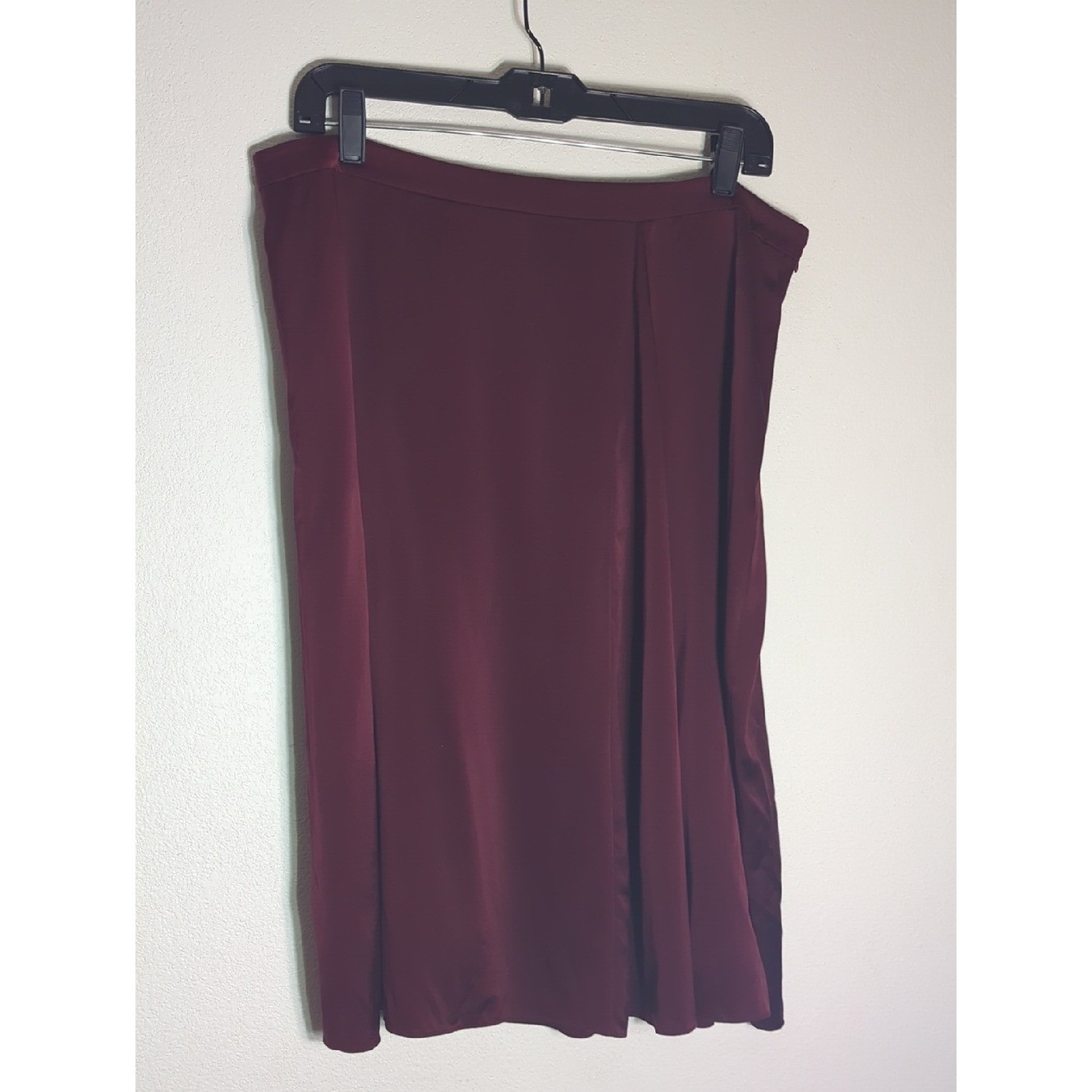 Eileen Fisher Womens Skirt Silk Burgundy Wine Quiet Luxury Old Money Plus Sz 14