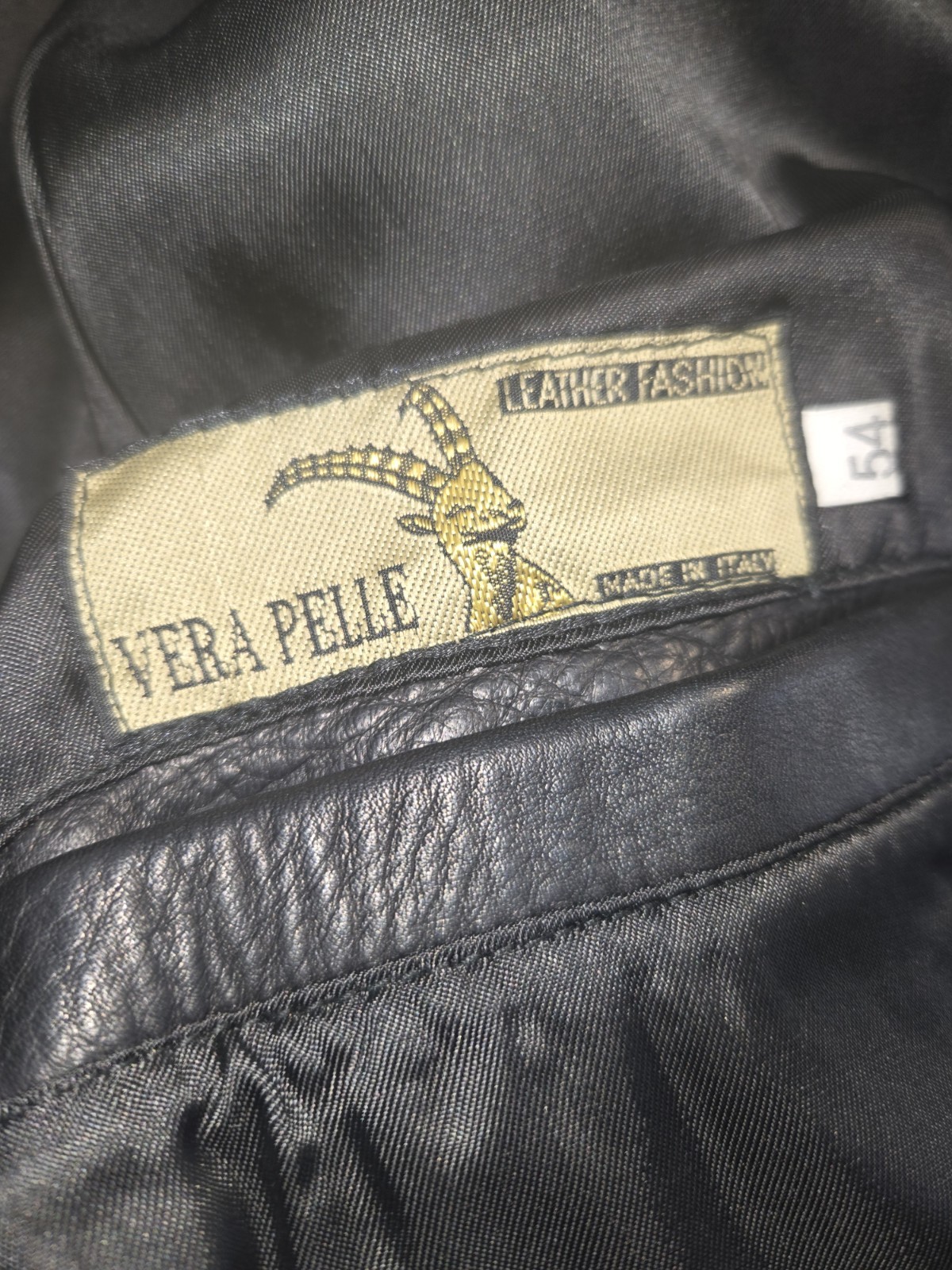 Vera Pelle Italy Leather Car Jacket Size Eur 54