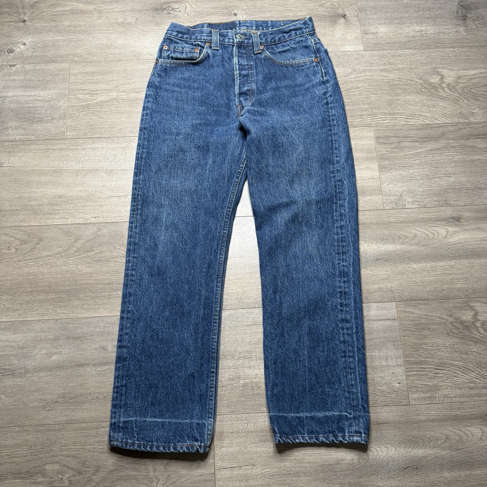 Vintage 90s Levis 501 Button Fly Jeans 28 x 27 Straight Made In USA
