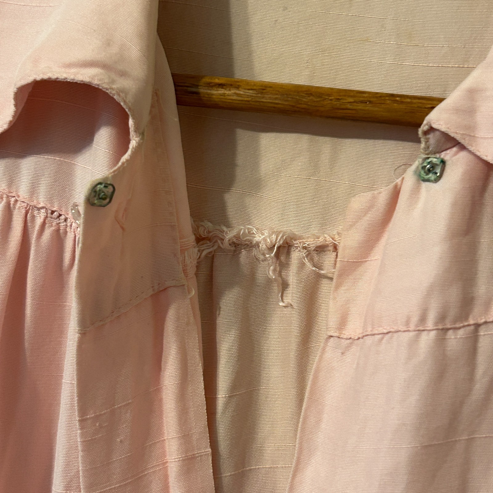 Vtg 1940s 50s Womens Sz L Pink Day Dress Rockabilly VLV Textured Rayon
