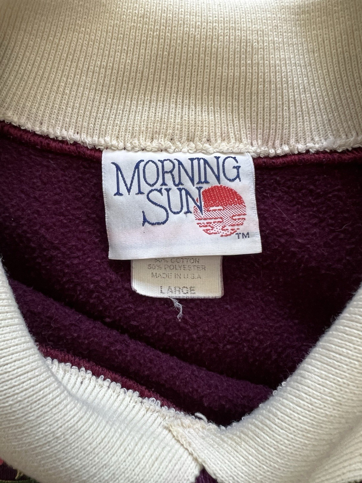 Morning Sun 90s Grannycore Collared Crewneck Floral Sweatshirt Cottagecore Retro