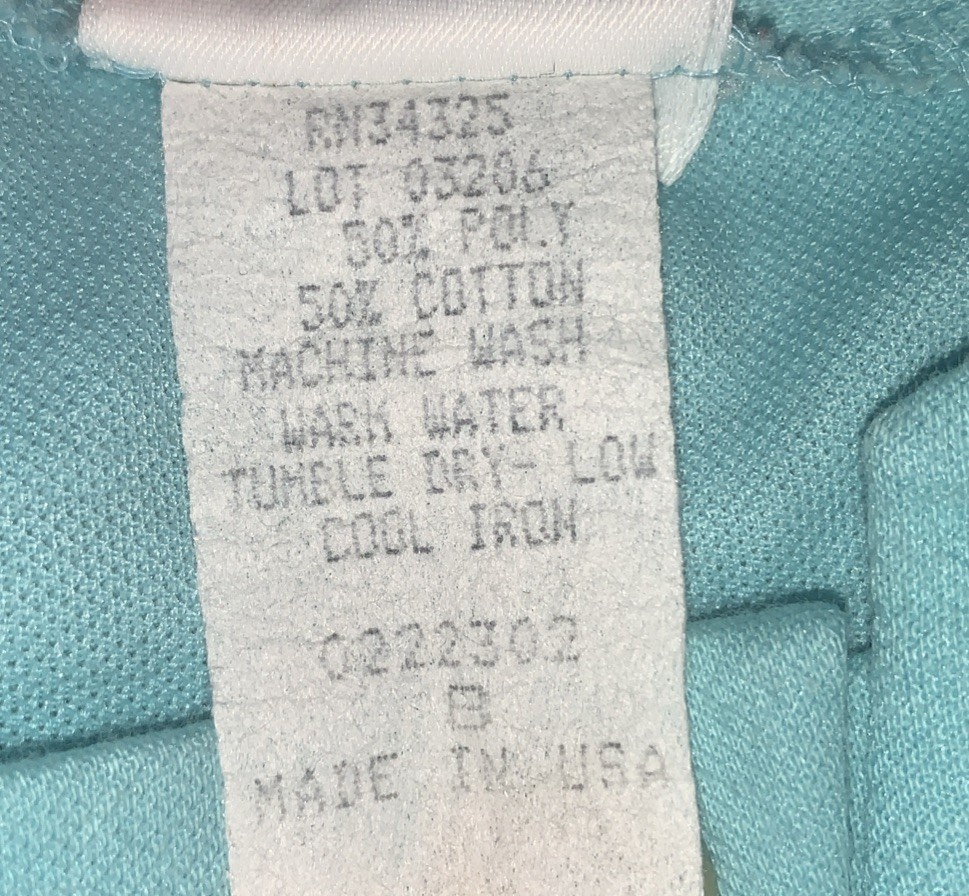 Terry Chicago vintage 70s blouse Sz Med light blue Button accents USA 1584