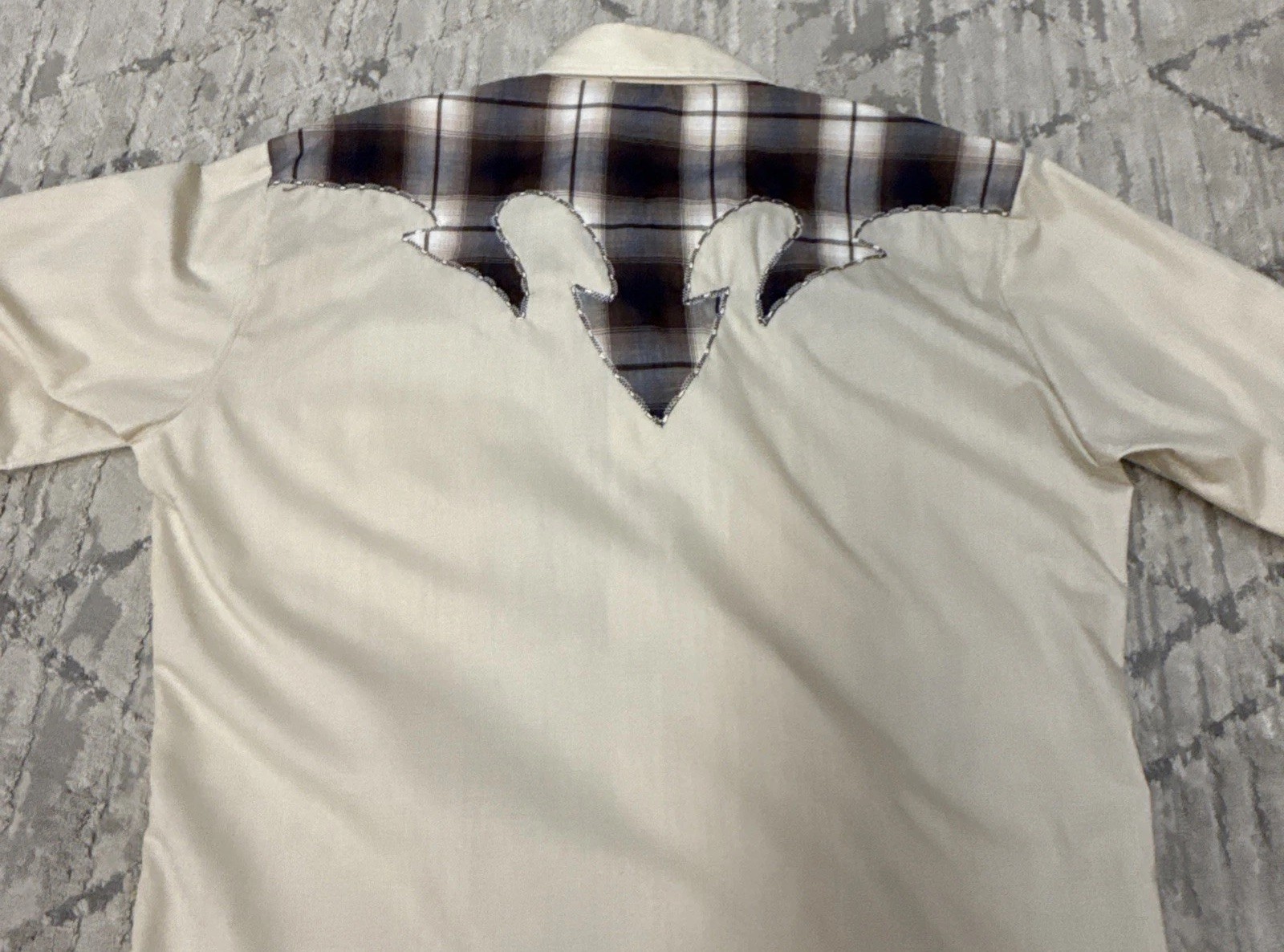 Vintage H Bar C Cowboy Western white shirt 1970s California Ranchwear 15 1/2-34