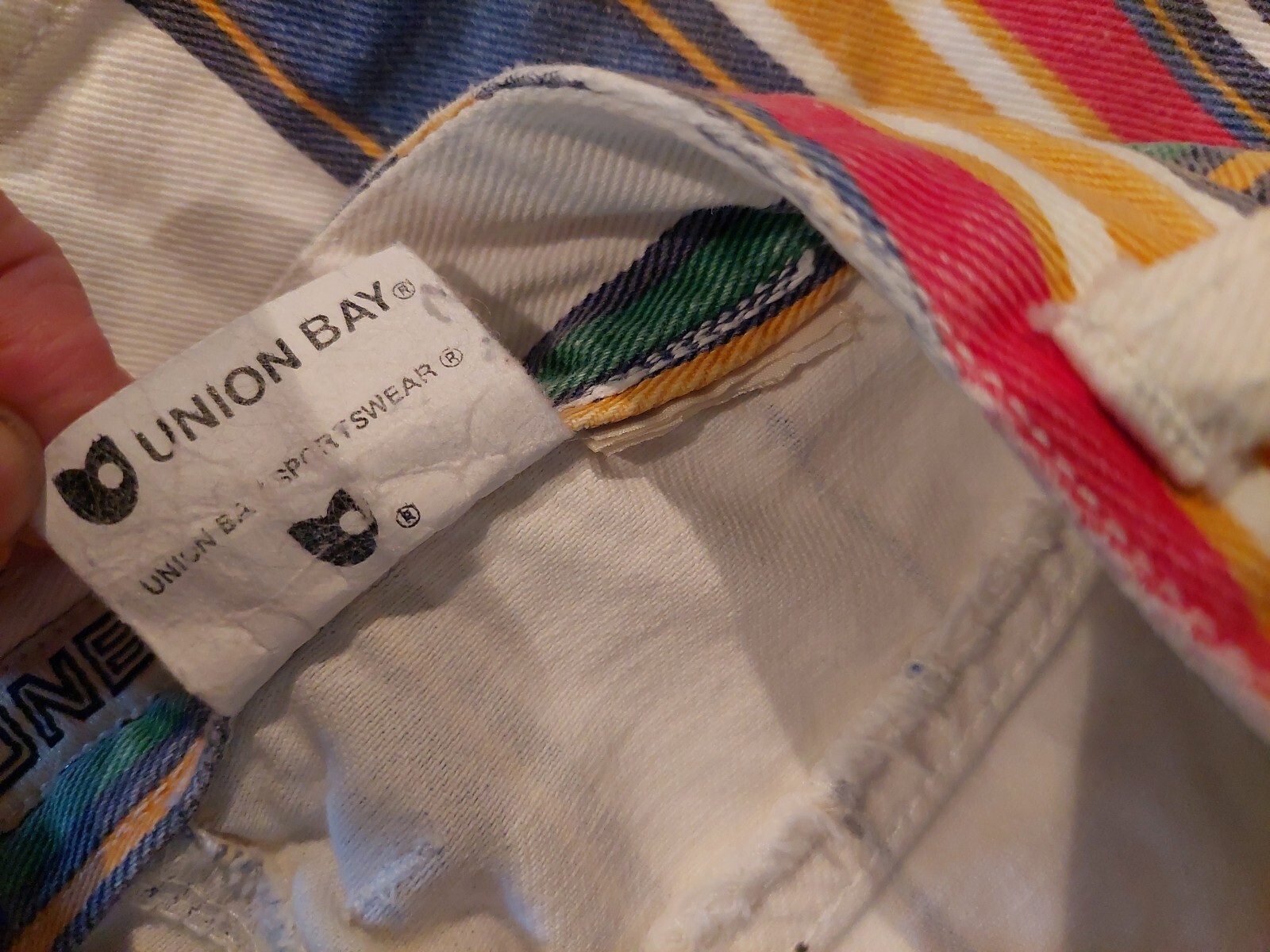 VINTAGE UNIONBAY MOM SHORTS STRIPED DENIM HIGH WAIST WOMEN’S SIZE 2 Read!!