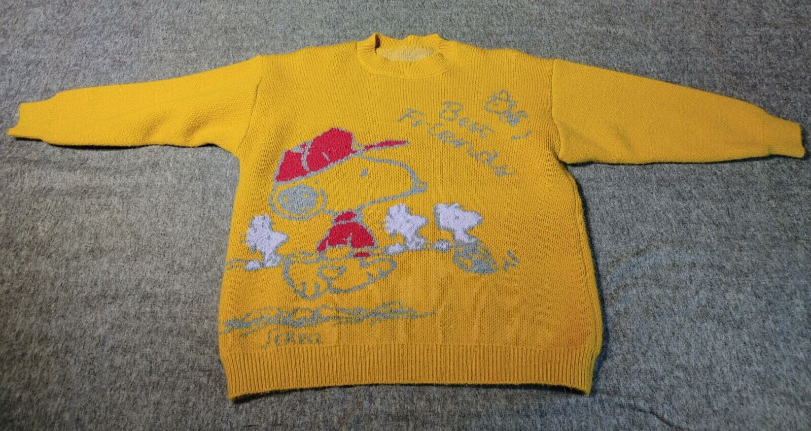 Vintage Snoopy “Best Friends” Woodstock Crewneck Ugly Sweater Medium