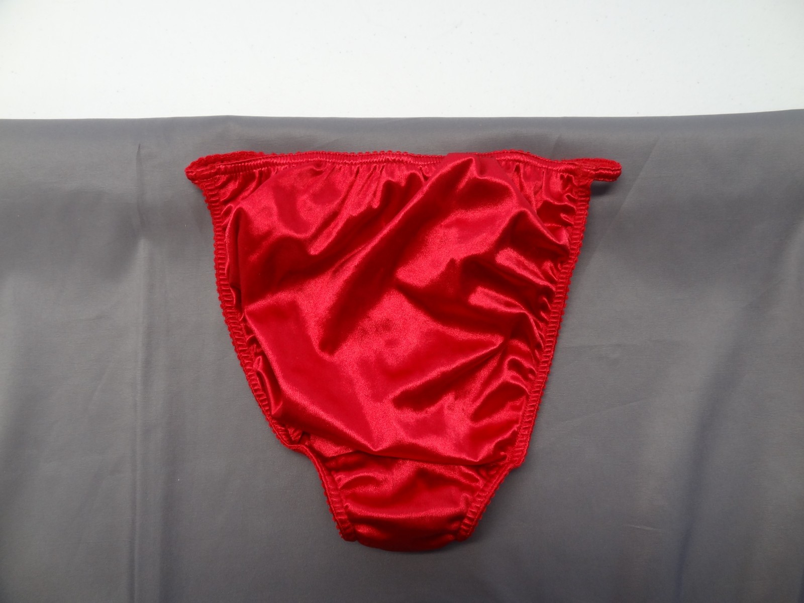 Victoria’s Secret S 5 VTG Satin String Bikini Nylon Stretch Lace 80s Gold Label