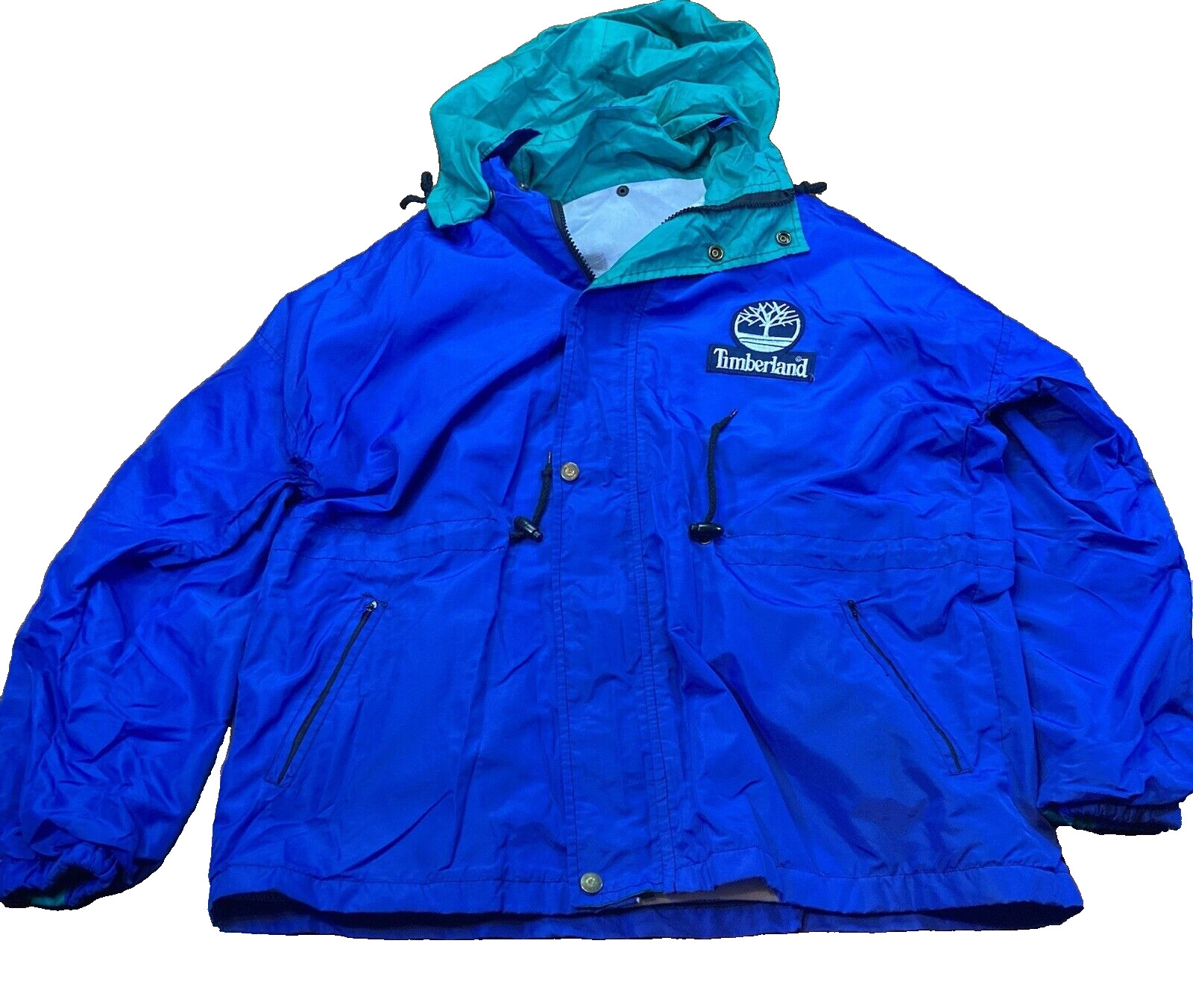 VTG Timberland Patch Seoul Olympic Button Blue Windbreaker Suit Small