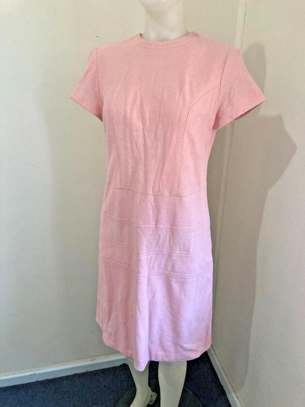 Vintage 1960s Rockabilly Dress Light Pink Size 8 Acrylan Monsanto Retro Fashion