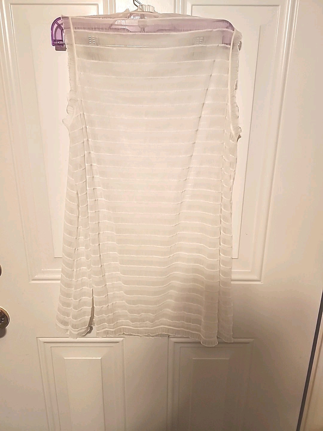 Gossard Artemis Vtg. Womens Nightgown Sz. M 100% Nylon Sheer Ruffles Button Fr.