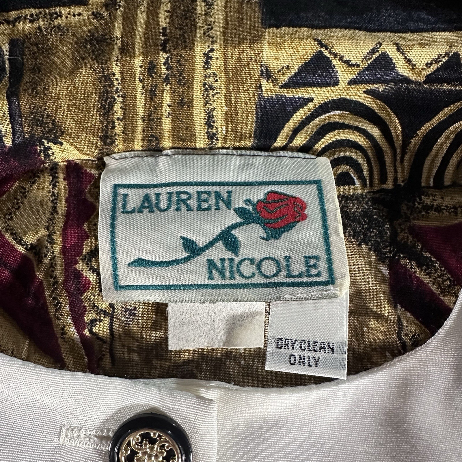 Lauren Nicole Womens 16 Vintage Blazer Jacket Set Faux Shirt Gold Burgundy 90s