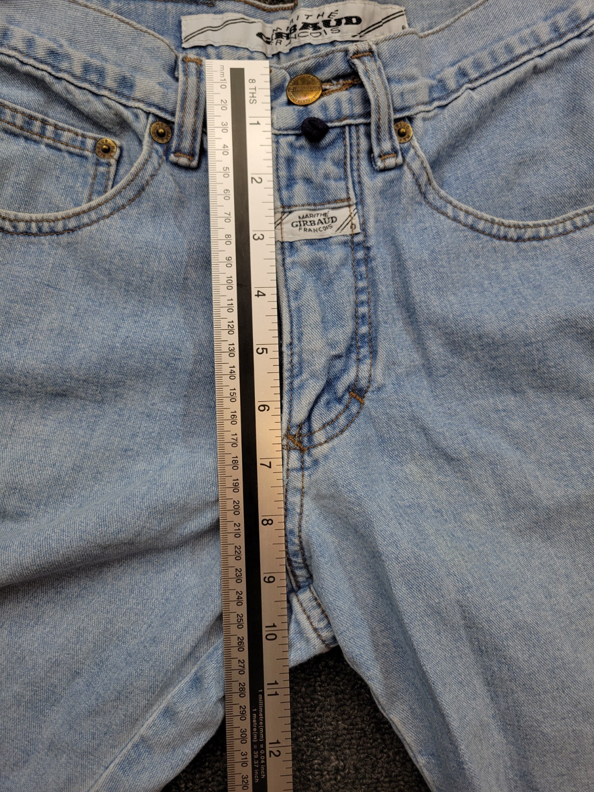 Vtg 90s Y2K Marithe Girbaud Francois Size 12 Light Denim Jean Wash Shorts