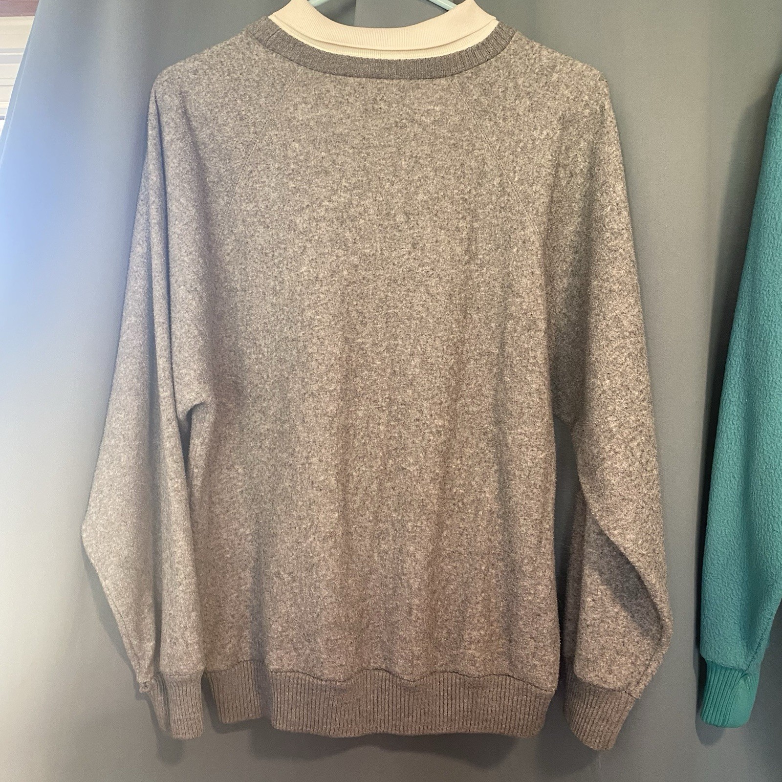Lot Of 3 Vintage Women’s 2xl Delos Sweaters Teal Gray Purple Collar Preppy 80’s