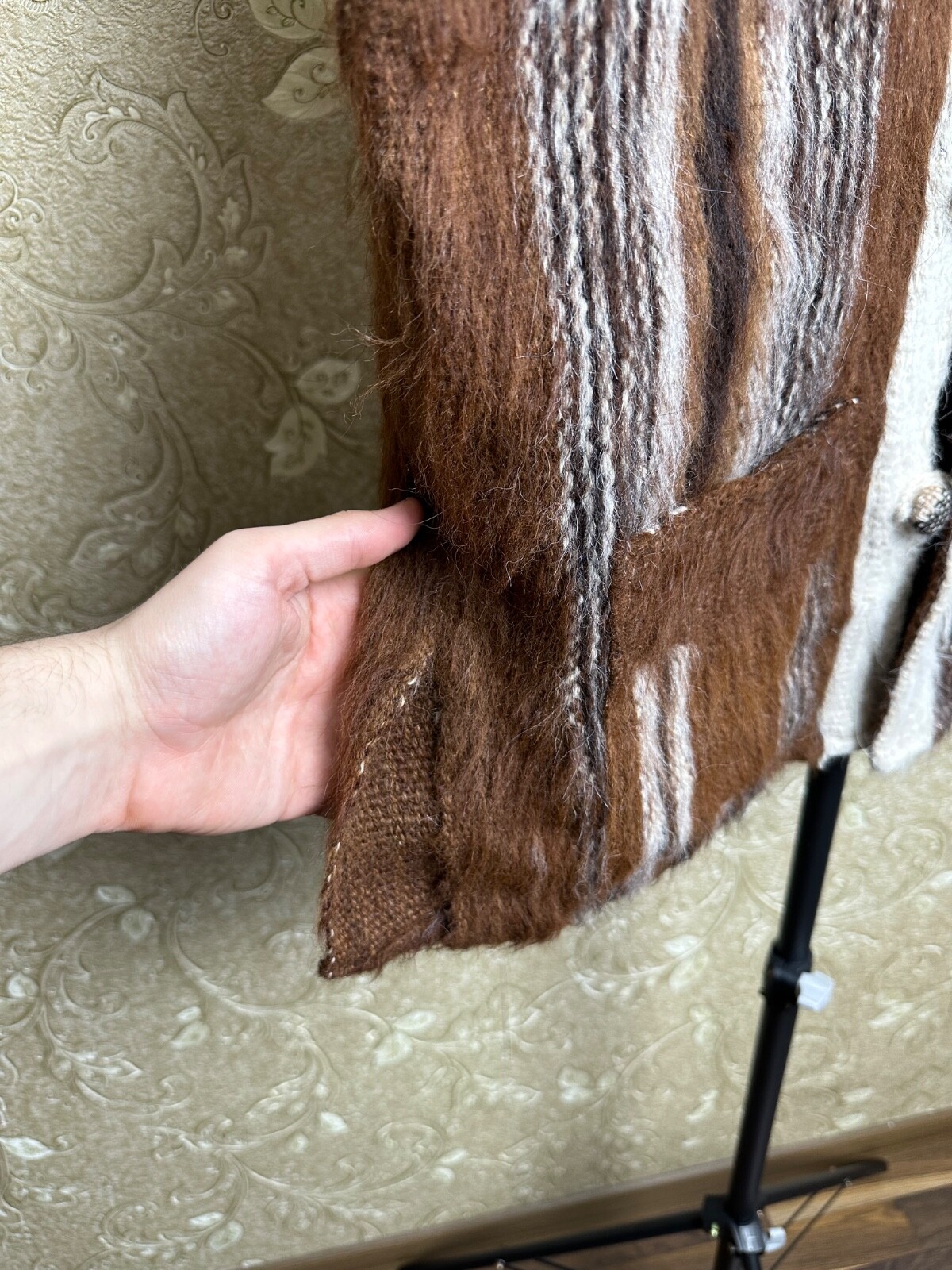 Vintage 80s Alpaca Vest Antati Mr Handmade in Bolivia Brown Unisex Size S-M