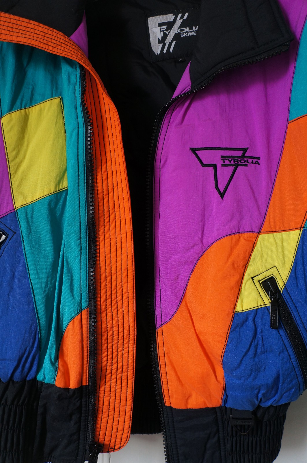 1980s-90’s Tyrolia by HEAD Color Block Ski Jacket Women’s 4 Vibrant multi color
