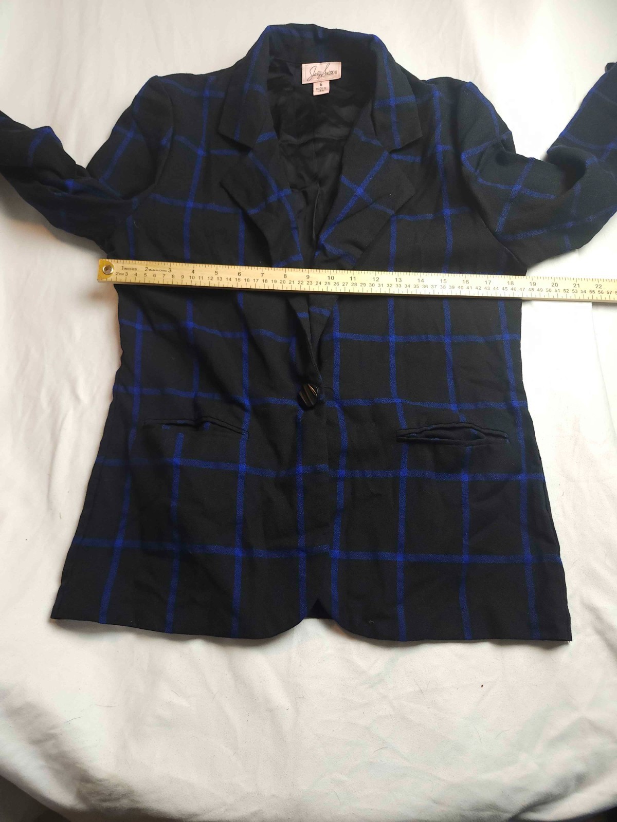Vtg 80s 90s Jaclyn Smith Blazer 6 Plaid Dark Academia Corporate Goth Twee USA