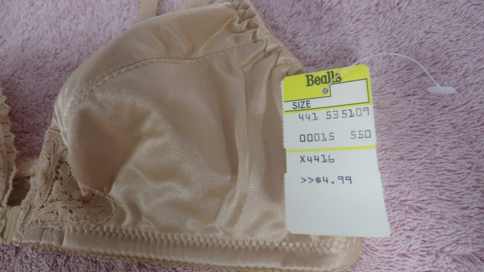 Vtg Beige Maidenform Lightly Padded Front Clasp Bra – 34A – NOS – e