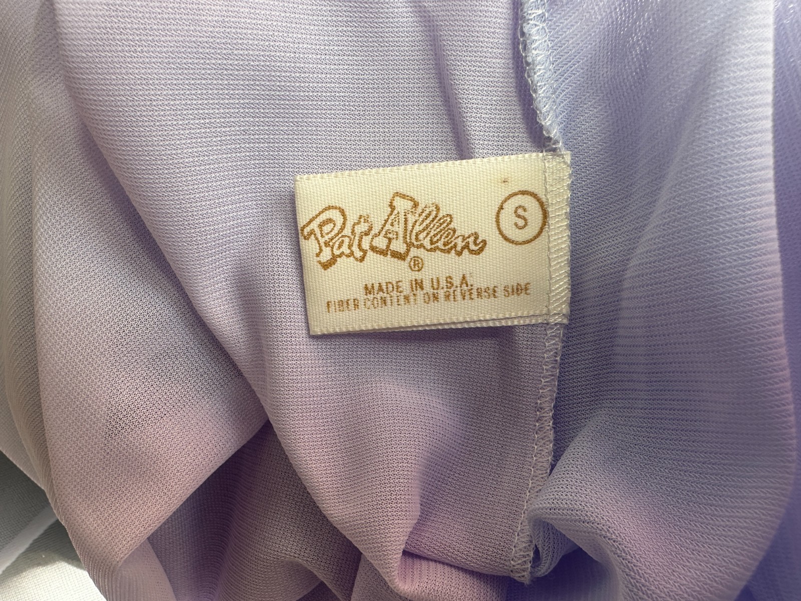 Vintage 1960s Purple Nylon and Ivory Lace Nightgown Pat Allen