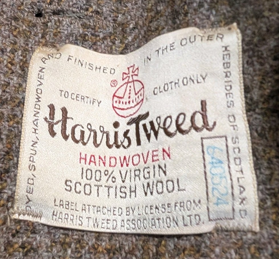 Vintage Women’s Harris Tweed Wool Coat – Brown Herringbone – Size [Small