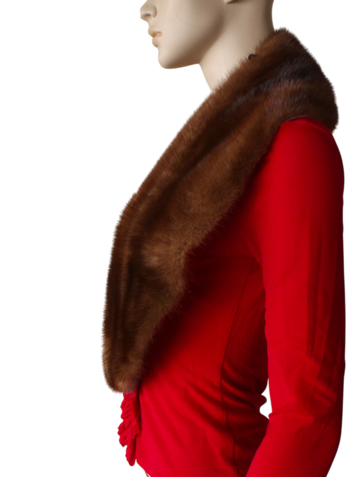 Vintage Large Mink Fur Shawl Collar Caplet 48″x6″ in Neiman Marcus Quiet Luxury