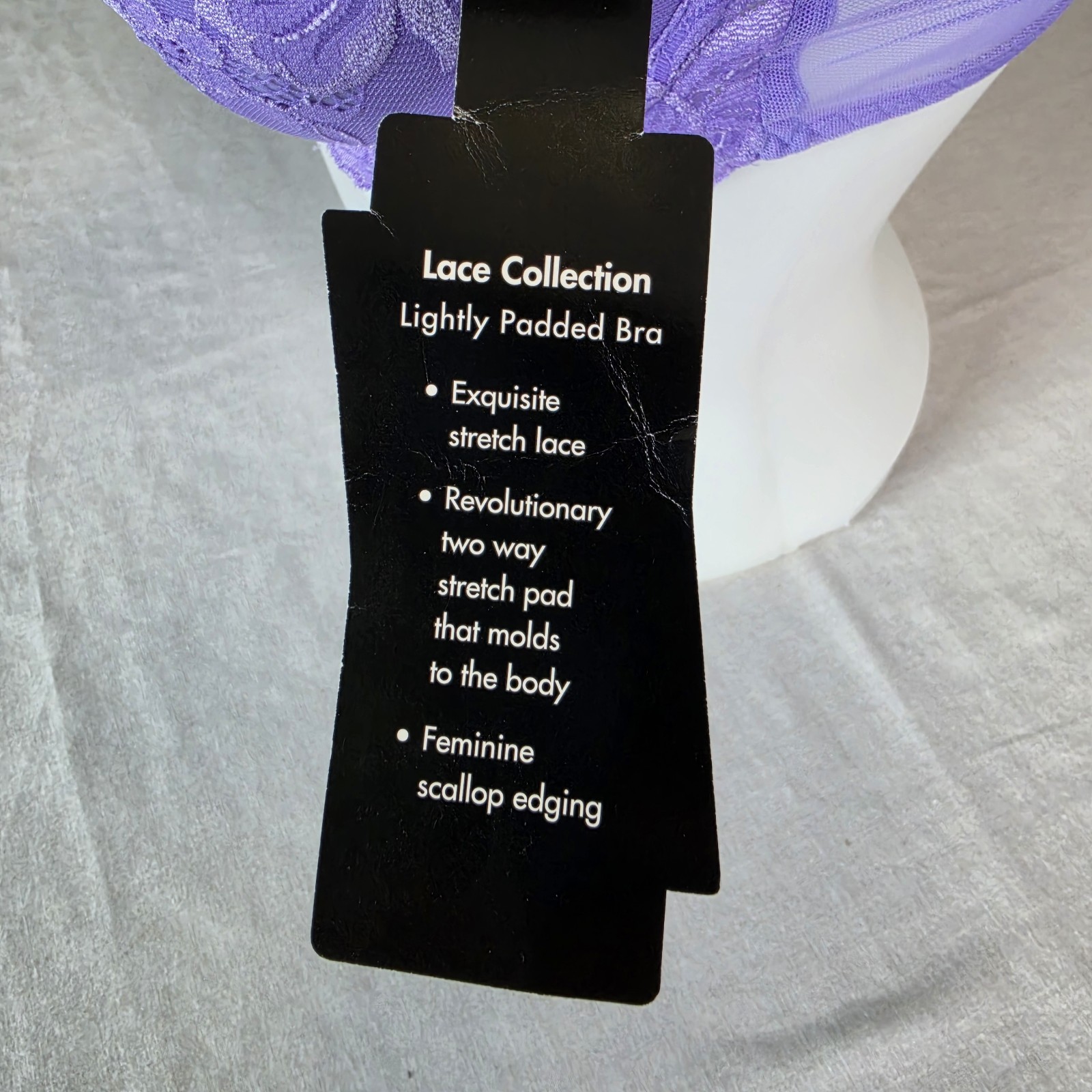 JC Penney Delicates 7320 NWT Violet Lace Underwire Lightly Padded Demi Bra 36C