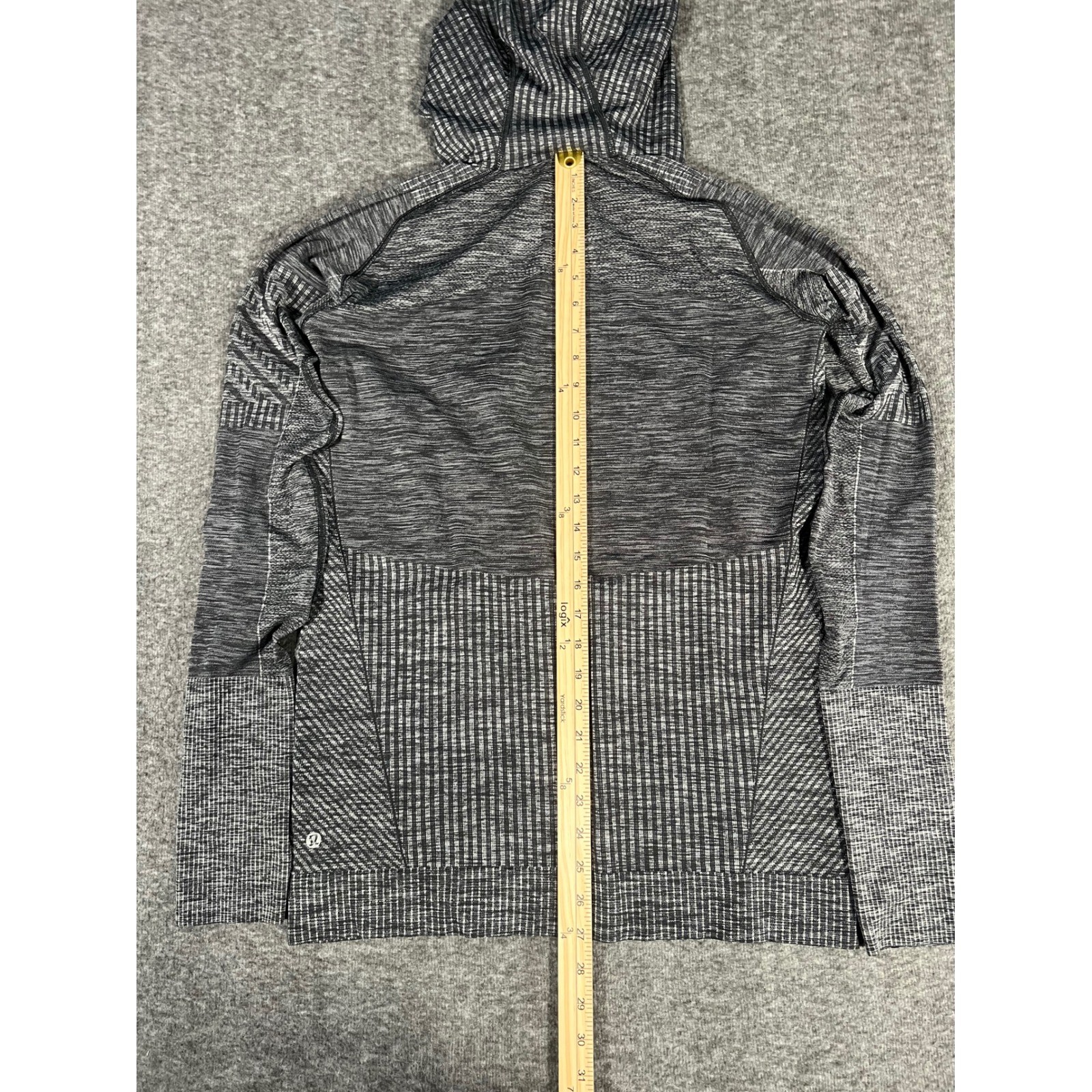 Lululemon Rest Less Vent Tech Hoodie Black White Geometric Activewear