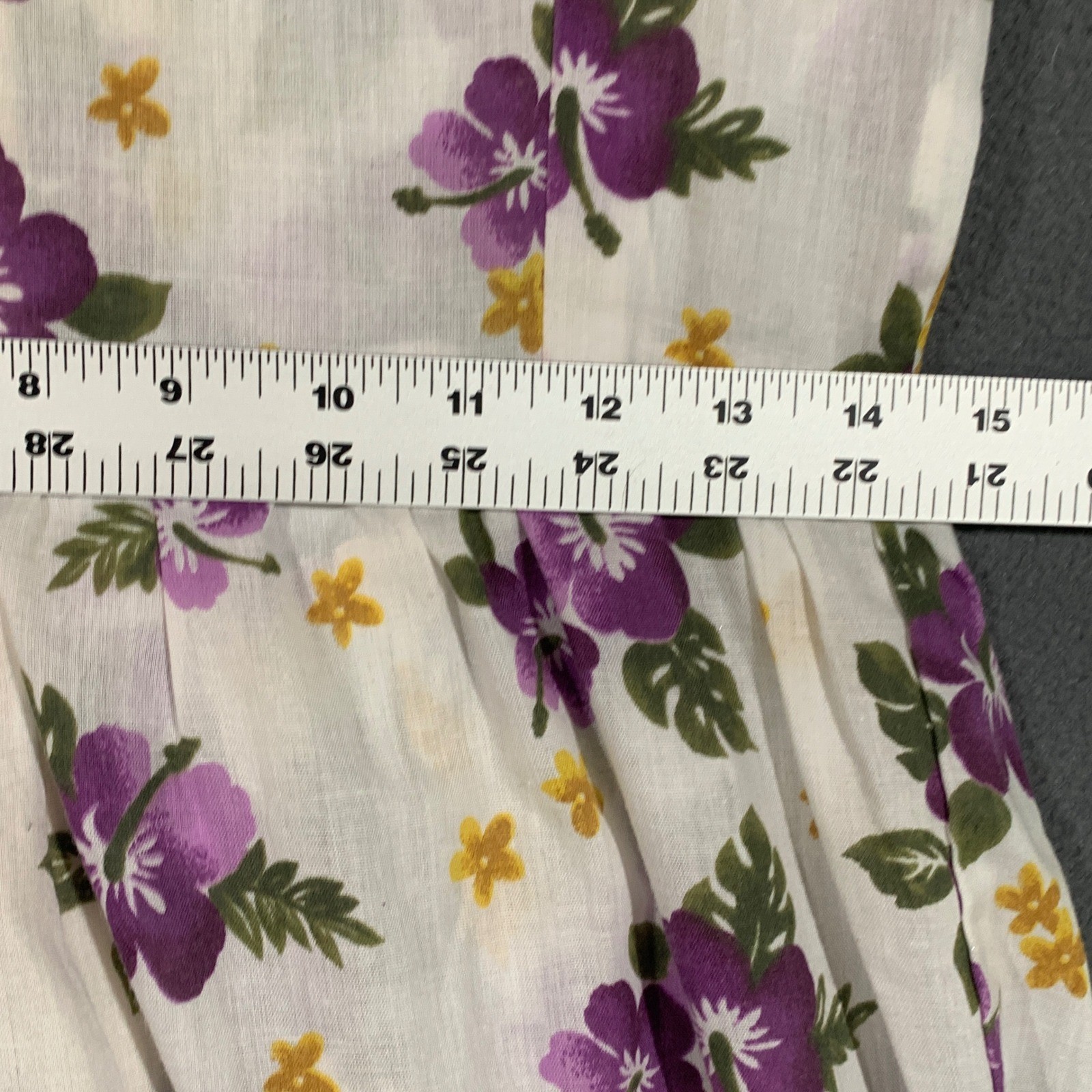 Handmade Floral Nap Dress Womens S White Purple Vintage 50s Style Rockabilly