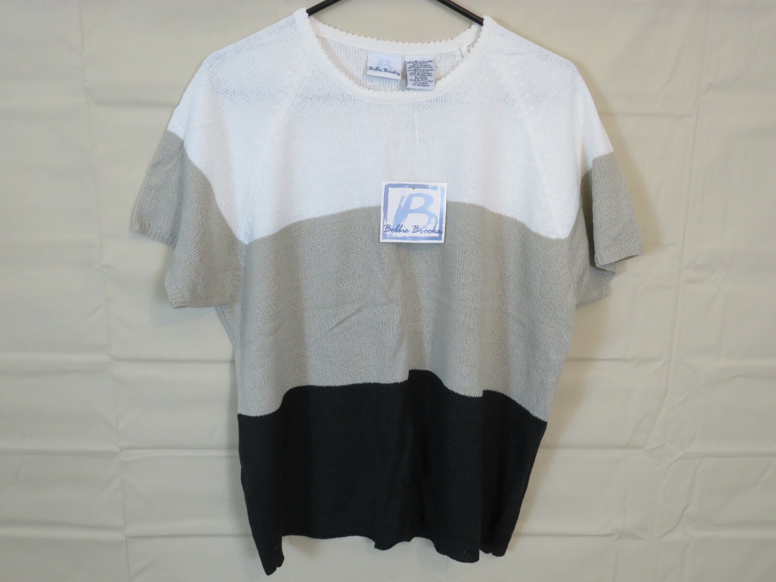 NOS Vintage Shirt Bobbie Brooks Size XL Extra Large Black white stripe With Tags