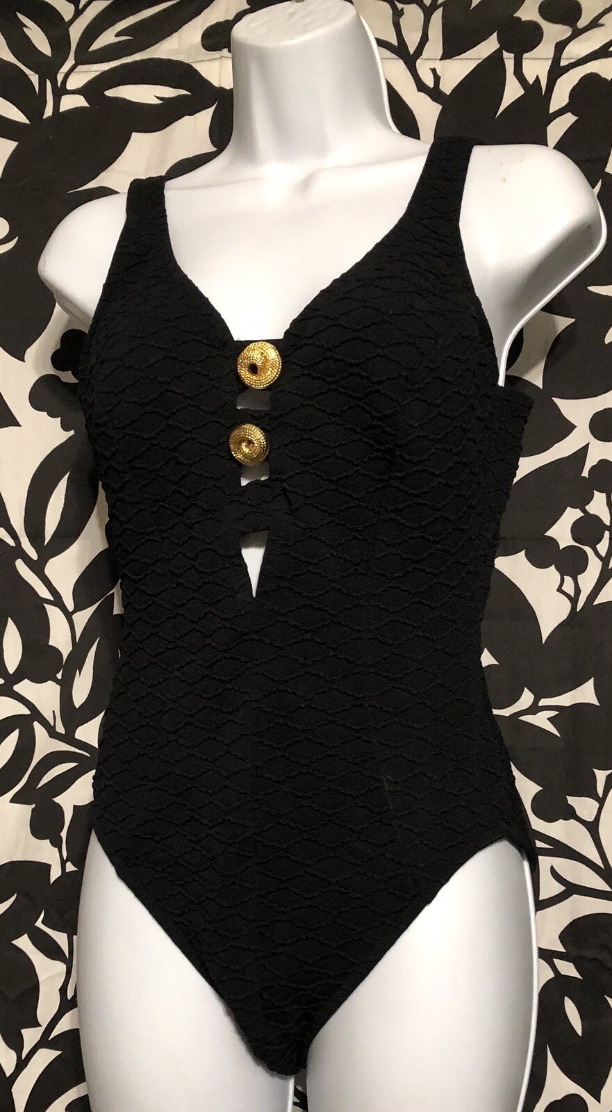 Vintage 1990s Black Mainstream One Piece Swimsuit 14