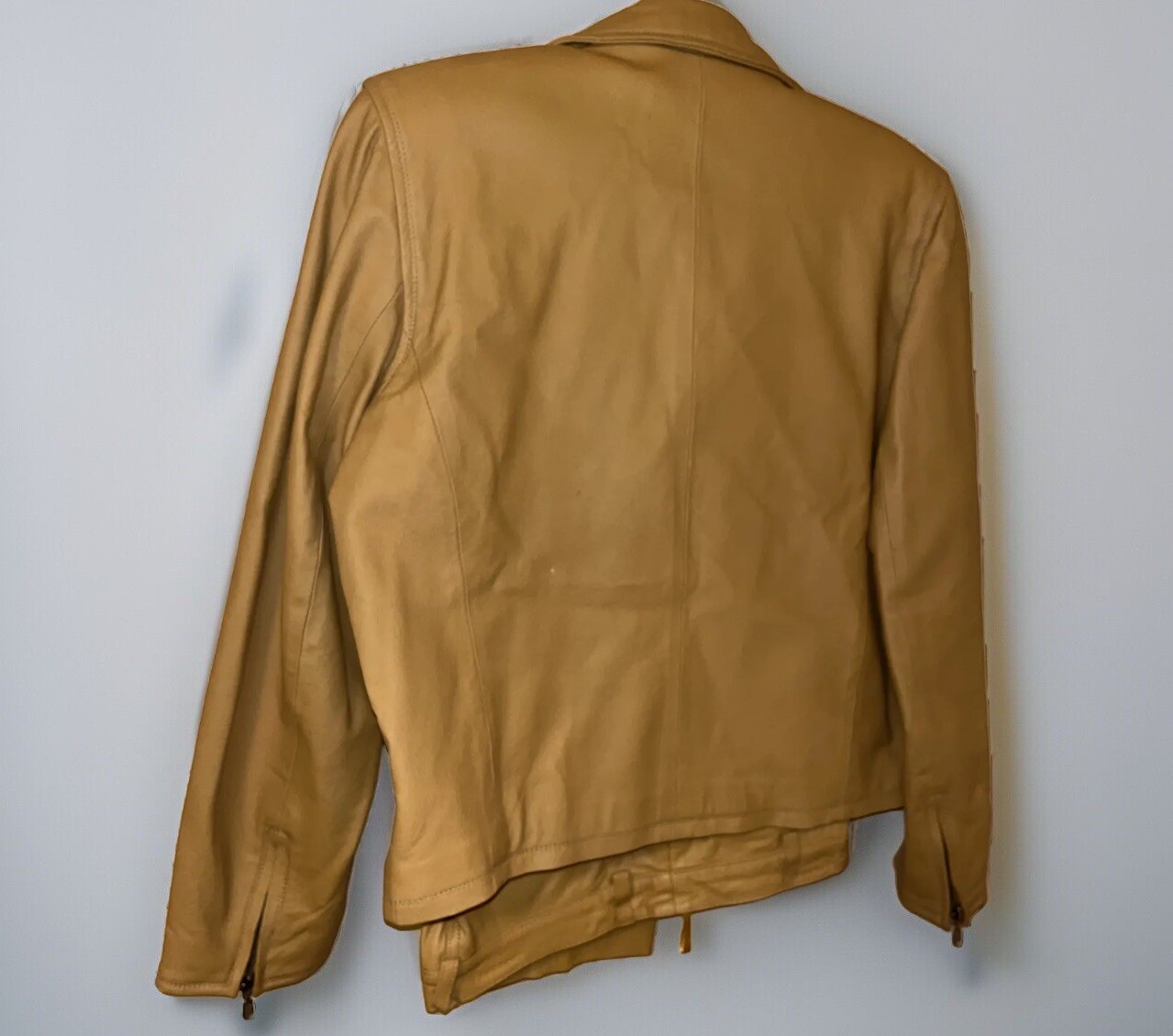 Styleworks Leather Pant/Jacket Suit Women’s Size 8 Tan Brown 80s/90s