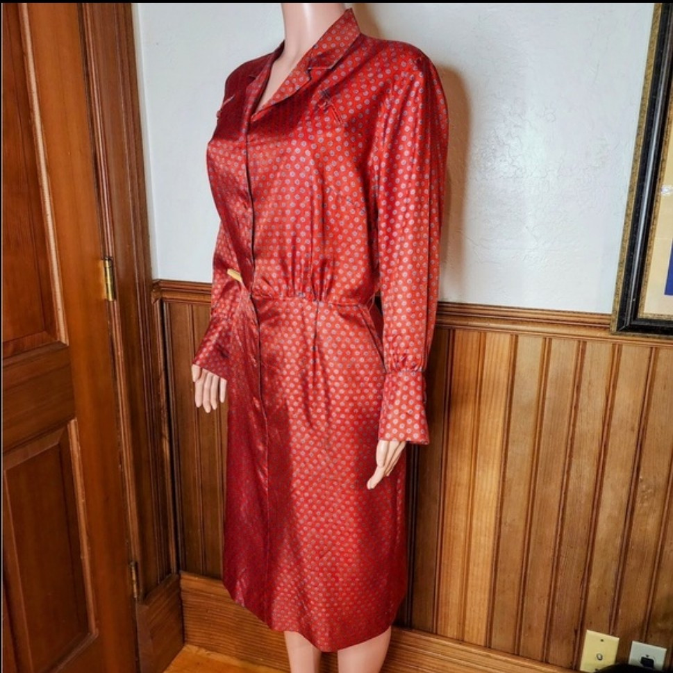 Nancy Greer New York Vintage 50s 60s Red Blue Floral Dress