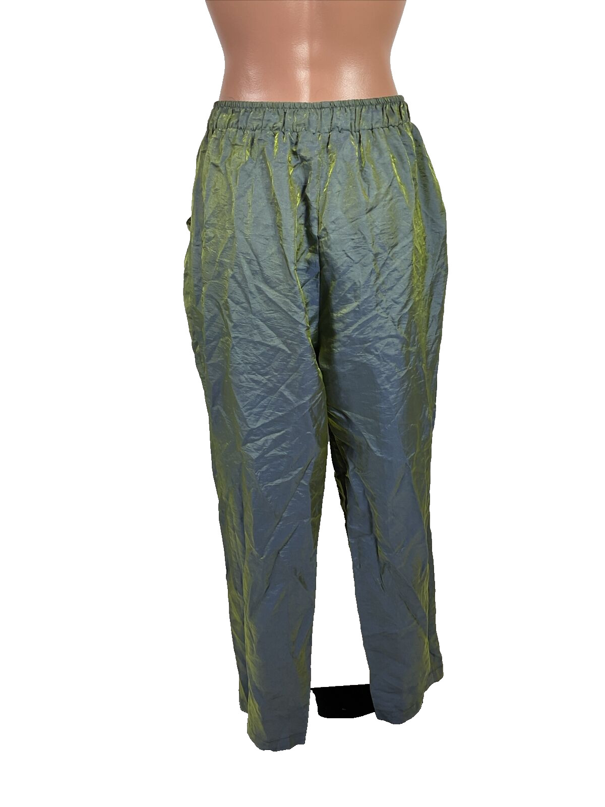 80s 90s Shiny iridescent Purple Green Tracksuit Jacket Pants Vintage L Striped