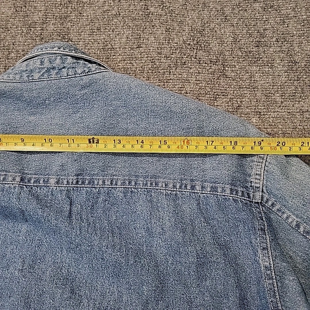 Vintage Denim Shirt L Hong Kong Button Up 100% Cotton Newton Trading Co
