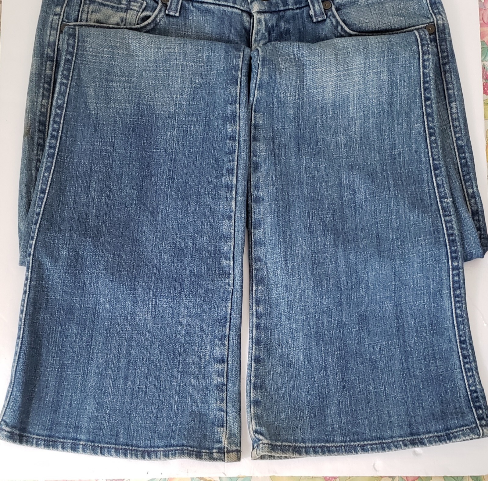 VTG 7 For All Mankind Jeans W Sz 29 L35 Low Rise Flare A Pocket Tag 90s USA Made