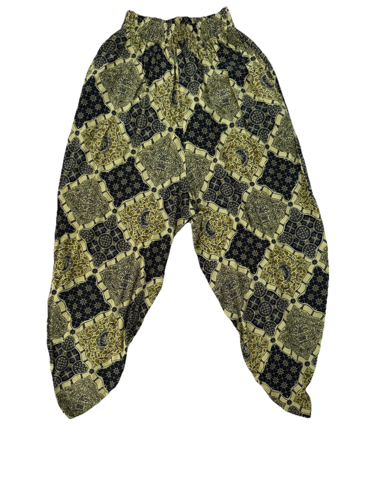 Vintage 90s Contempo Casuals Olive Green Boho Harem Pants Rayon Size Medium S/M