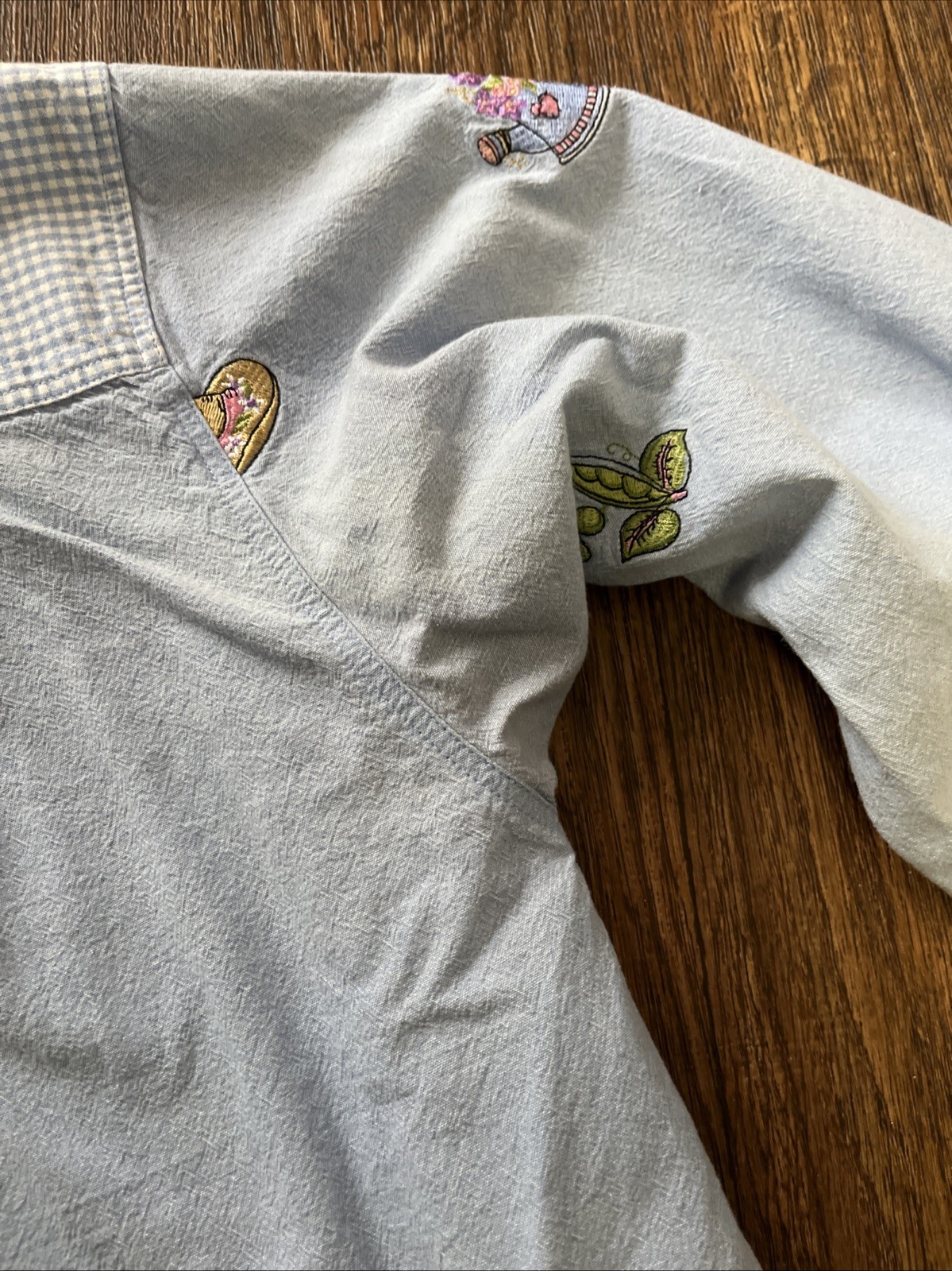Vintage Casey Coleman Embroidered Shirt Womens XL 90s Cottagecore Button Down