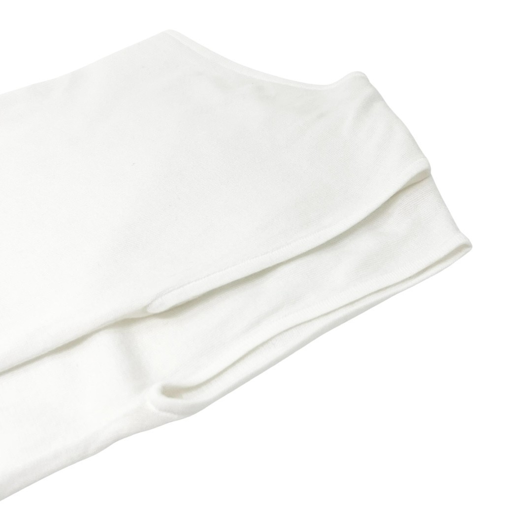 CHANEL Vintage 07P CC Mark Logo Knit Tank Dress One-piece White Cotton Stitch