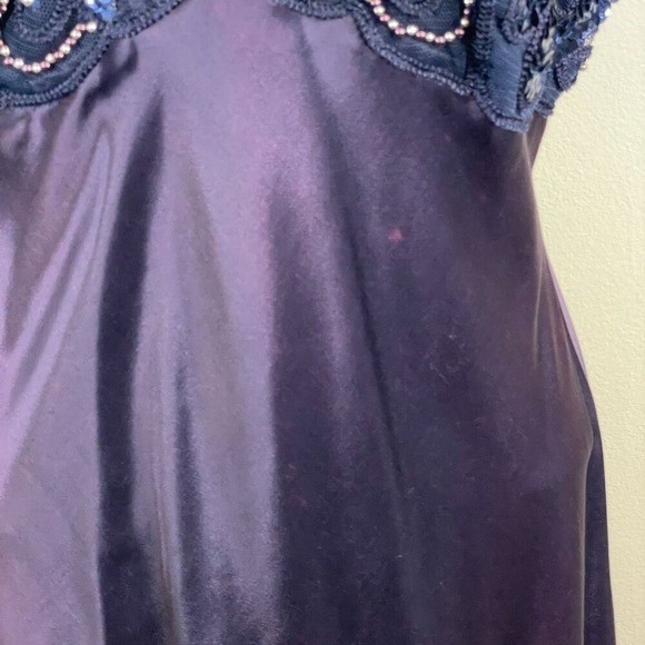 Vintage Y2K Morgan Co Whimsigoth Fairy Silky Slip Dress Small Purple Maxi HOCO