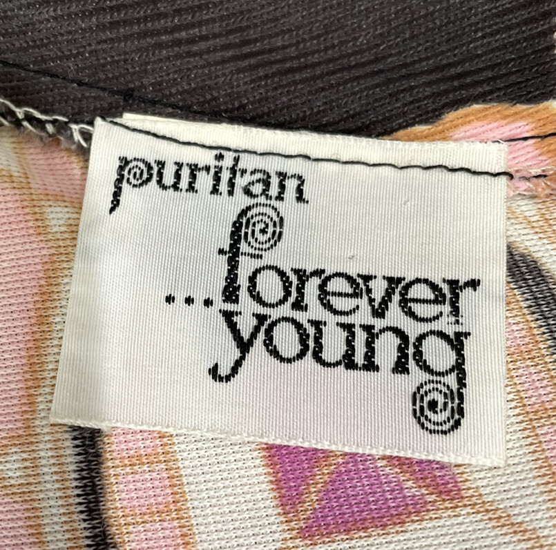 VTG 70s Psychedelic Maxi Dress Puritan Forever Young (FLAWS SEE PHOTOS