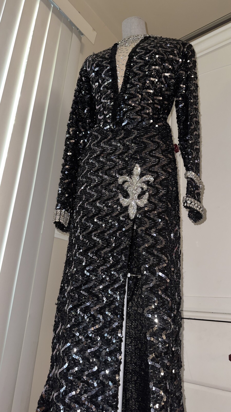 VTG 1970s Marilyn Monroe Inspired Sequins & Rhinestone Stage Costume Gown